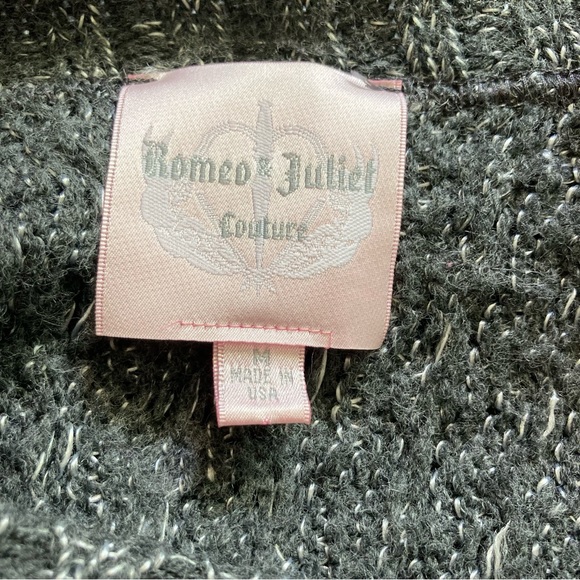 COUTURE Romeo & Juliet Gray Silver Starburst Cable Knit Sweater Womens Medium - Picture 6 of 11